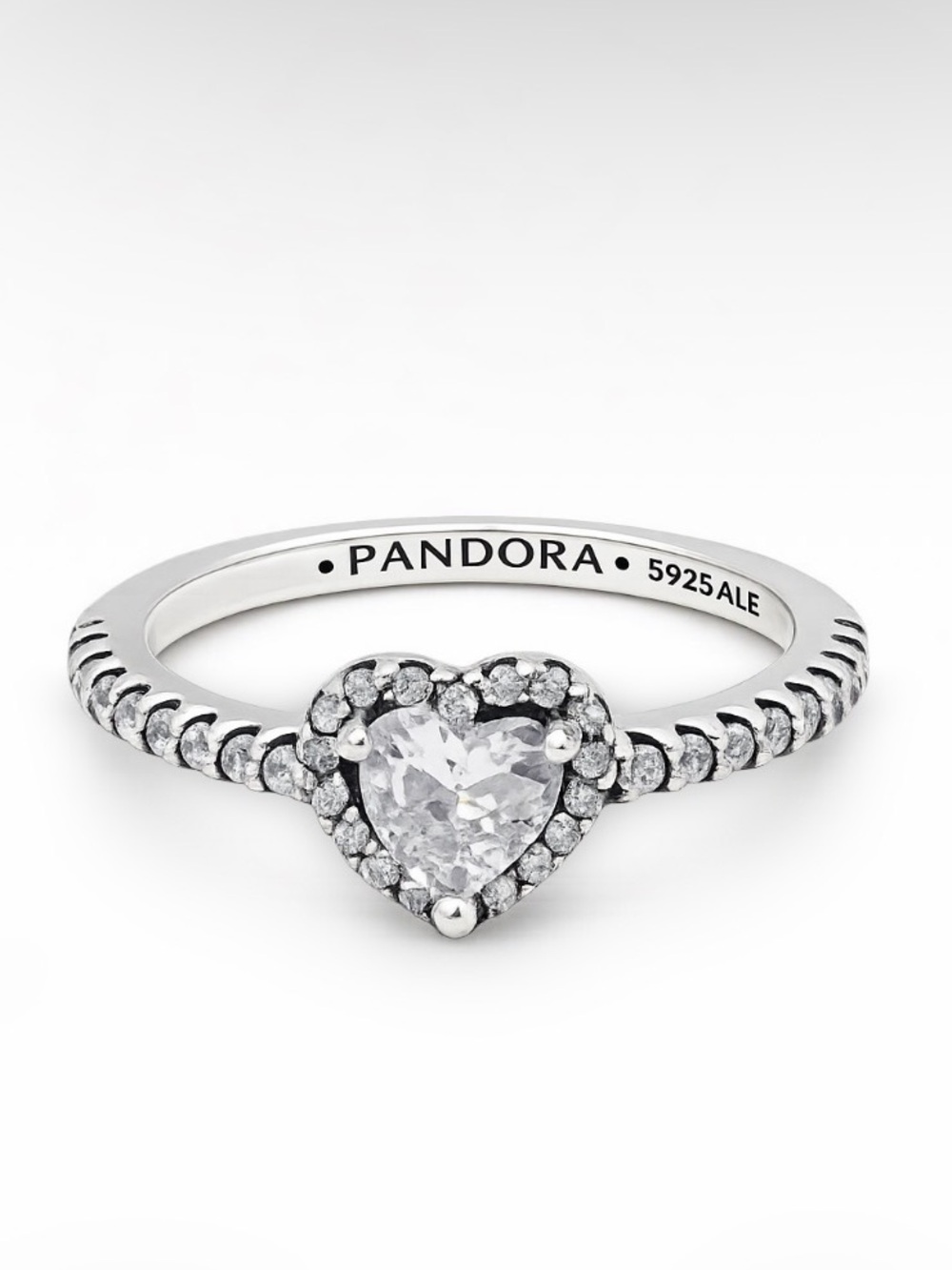 Pandora Elevated Heart Ring S925 ALE Clear CZ Sterling Silver